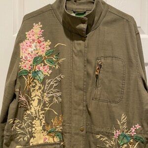 Anthropologie applique utility jacket - size L
